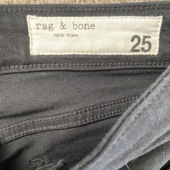 RAG and BONE Nina High-Rise Ankle Cigarette Jeans Pants Black Coal Sz 25 - Picture 11 of 13